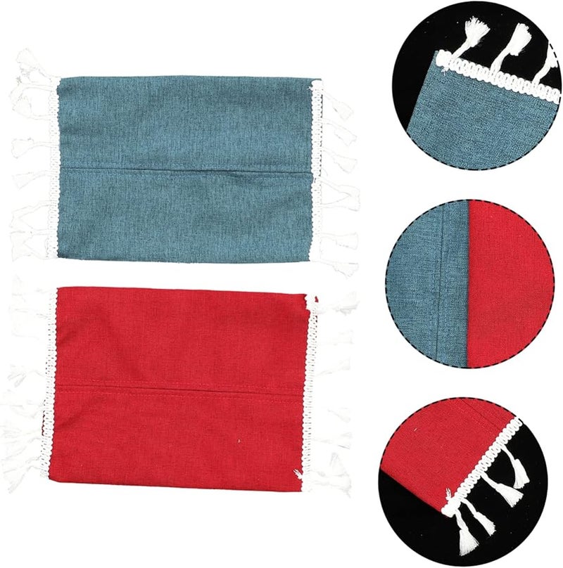 2 قطعة غطاء صندوق المناديل اللطيف حاوية تخزين محمولة للمنزل والمكتب - Image 4